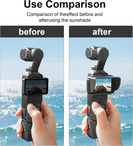 Vista 3 de Parasol de pantalla para DJI Osmo Pocket 3, protector de parasol antirreflejo, cubierta rígida de ABS para mayor visibilidad con luz brillante