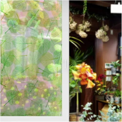 Vista 6 de BDF 4GLVW - Lámina decorativa para ventana, hojas verdes sobre blanco (36 pulgadas x 22 pies)
