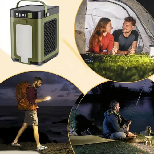 Vista 5 de Linterna LED plegable para exteriores, luz de campamento recargable con energía solar, linterna portátil, 6 modos de iluminación, linterna portátil