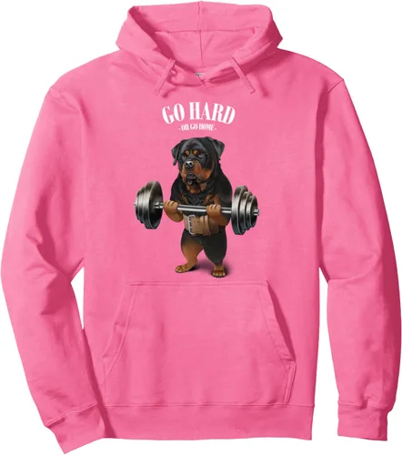 Vista 9 de Rottweiler - Sudadera con capucha para levantamiento de pesas y gimnasio, Negro, S