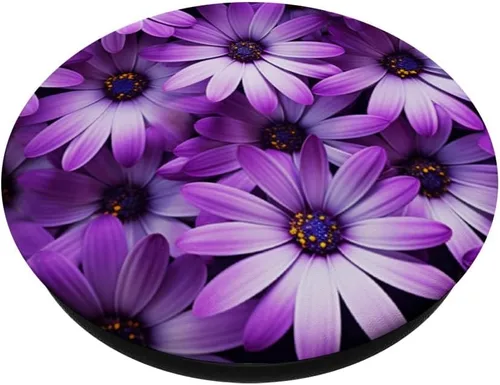 Vista 2 de Purple Daisy Flora Wildflowers PopSockets Standard PopGrip