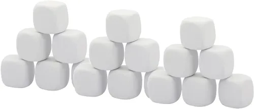 Vista 10 de Dados de espuma EVA blanca para niños, bloques de construcción de graffiti, pintura creativa, suministros de fiesta, 1.96 pulgadas, 12