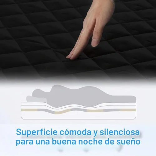 Vista 5 de Protector de colchón impermeable tamaño King, cubrecolchón acolchado transpirable, protector de colchón con bolsillo profundo de hasta 21 pulgadas