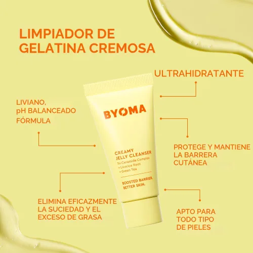 Vista 3 de BYOMA Set Tan Hidratante - Set de Reparación de Barrera para el Cuidado de la Piel - Limpiador Cremoso en Gel, Suero Facial Hidratante y Crema