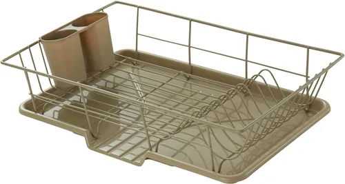 Vista 12 de Sweet Home Collection - Juego de escurridor de platos de 3 piezas que ahorra espacio: Organizador de cocina eficiente para secado rápido y Beige