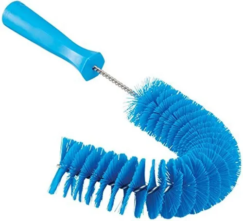 Vista 3 de Vikan 53729 Cepillo de gancho – Limpiador de tubos, tubos y canalones curvado de 14.17 pulgadas sin BPA, compatible con postes de extensión Vikan
