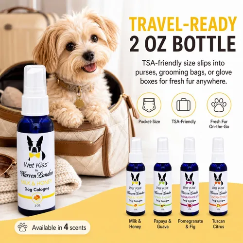 Vista 2 de Warren London Wet Kiss Milk & Honey - Aerosol de colonia para perros, 2 onzas
