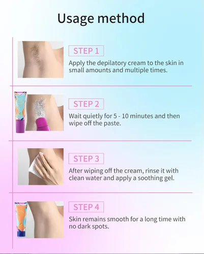 Vista 8 de Crema depilatoria para hombres y mujeres, crema depilatoria sin dolor con gel calmante para la piel para áreas privadas, brazos, piernas, vello