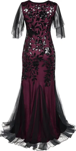 Vista 5 de PrettyGuide Vestido de noche de los años 20 con lentejuelas y dobladillo de sirena