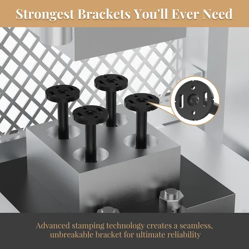 Vista 3 de 4 soportes de pared para estantes flotantes de alta resistencia, soportes invisibles negros para estantería, accesorios decorativos flotantes