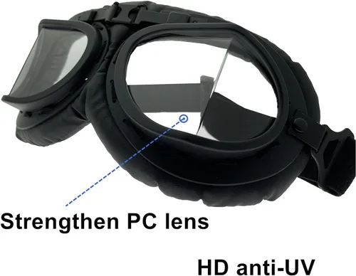 Vista 3 de LJDJ Gafas de motocicleta, paquete de 2 gafas de montar estilo piloto vintage, gafas de hombre ardiente para hombres, mujeres, jóvenes y adultos