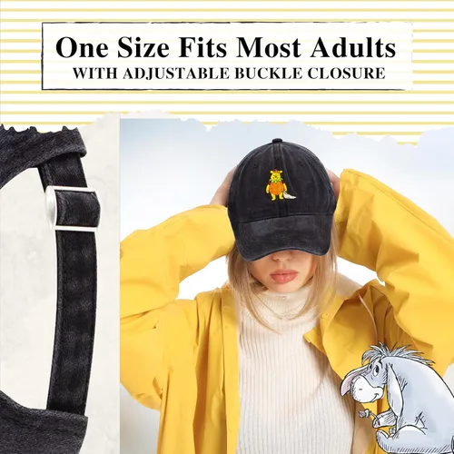 Vista 16 de Disney Winnie The Pooh Dad Hat, Adjustable Cotton Baseball Cap with Curved Brim