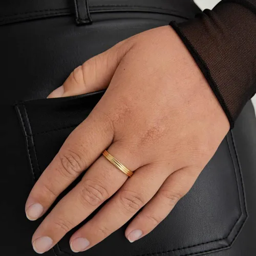 Vista 9 de NOKMIT 1mm 14K Gold Filled Rings Stacking Rings for Women Girls Stackable Thin Gold Ring Plain Band Comfort Fit Size 5 to 10 1PC2PCS3PCS