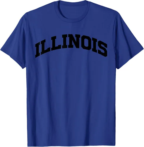 Vista 27 de Illinois Gift - Camiseta de diseño deportivo con texto universitario, gris, S