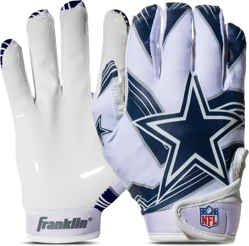 Vista 26 de Franklin Sports - Guantes de receptor de fútbol americano juvenil de la NFL, par de guantes de fútbol para niños con logotipos de equipos de la NFL