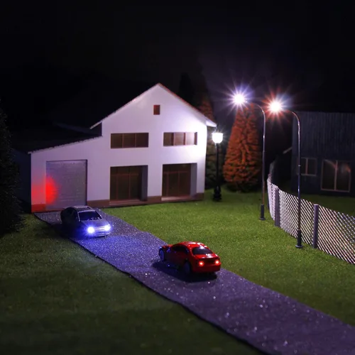 Vista 5 de Evemodel EC150 12pcs 1:150 N Escala Modelo Iluminado Coches (Color Aleatorio) con 12V LED para Diseño de Edificios Nuevo