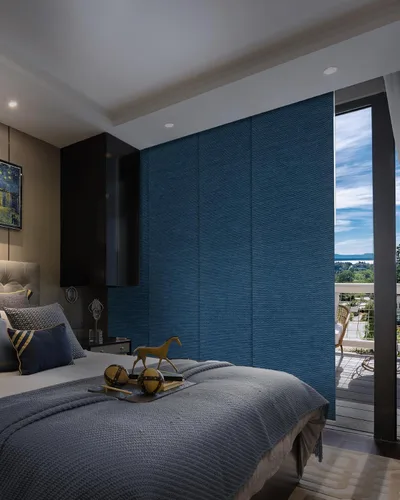 Vista 12 de GoDear Design Persianas verticales deslizantes ajustables con 99.99% de opacidad de 45.8"- 86" de ancho x 96" de alto, persianas de ventana