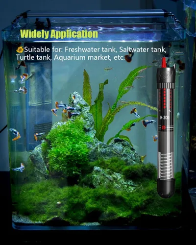 Vista 4 de KINGYEENUO Calentador de acuario de 50 W, calentador de acuario ajustable de temperatura sumergible, para tanque de 10 a 20 galones, calentador