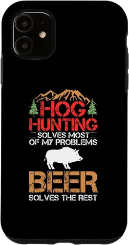 Vista 5 de Funda para iPhone 14 Hog Hunting Dog Gun Call Hunter Pigs Wild Javelina