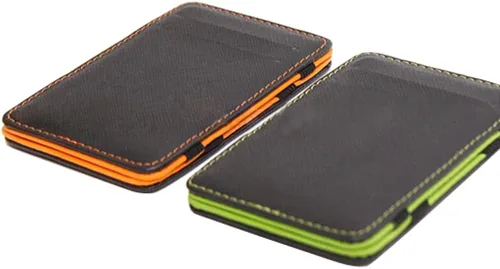 Vista 5 de Cartera de piel sintética para hombre con clip para dinero y tarjetas de crédito