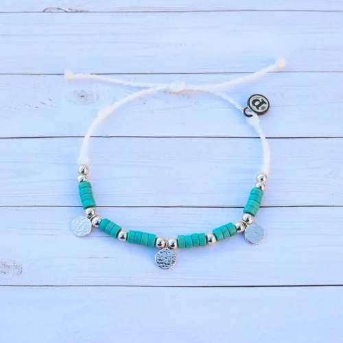 Vista 5 de Pura Vida Paquete de pulseras de neón con letras del alfabeto y rosario, juego de 3 pulseras apilables para mujer, accesorios de verano y pulseras