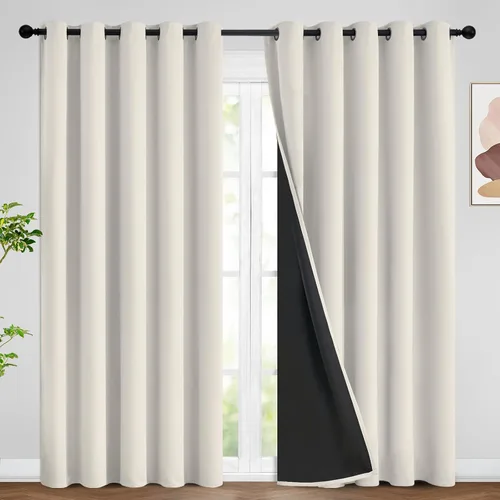 Vista 82 de SimpleHome - Cortinas opacas 100% para recámara, cortinas de ventana con ojales beige, con aislamiento térmico, cortinas de oscurecimiento