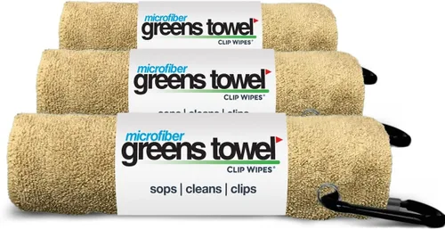Vista 13 de Toalla de microfibra Greens Towel, 16 x 16 pulgadas, con mosquetón, ideal para golf (3 unidades)