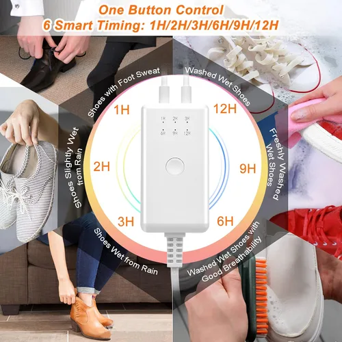 Vista 3 de Calentador de botas de pies para secadora de zapatos, calcetines eléctricos, guantes y secadores, esterilizador con temporizador, elimina el mal