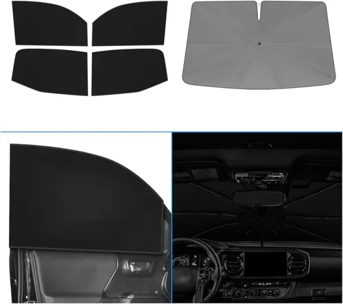 Vista 256 de KUST - Parasol plegable para parabrisas para BMW X1 E84, accesorios 2011 2012 2013 2014 2015, protector de visera de sol ajustable que bloquea