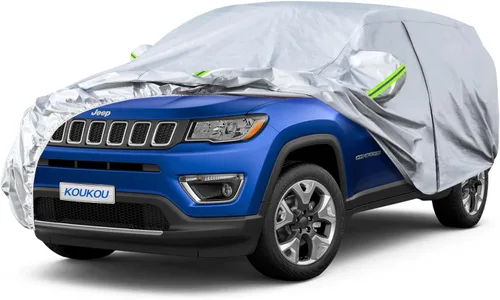 Vista 25 de KouKou Funda impermeable para automóvil para todo tipo de clima, 7 capas para automóviles con cremallera, ajuste universal para sedán, Honda Civic