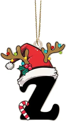 Vista 49 de Decoraciones de Navidad - Letras de adorno de la A a la Z para el árbol, adornos colgantes del alfabeto de Navidad de bricolaje (A)