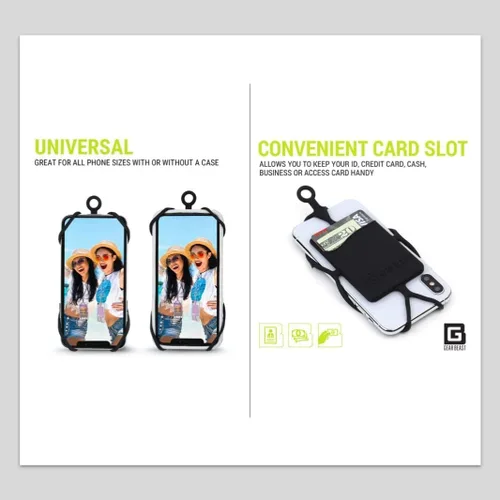 Vista 4 de Gear Beast - Correa universal cruzada con bolsillo para teléfono celular compatible con iPhone, Galaxy y la mayoría de los teléfonos inteligentes