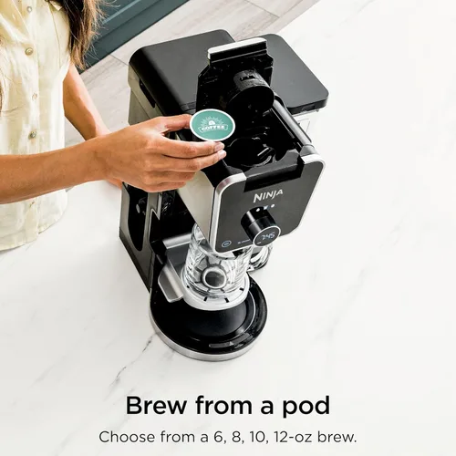 Vista 3 de Ninja Cafetera de goteo con combo K Cup, sistema de café especial DualBrew Pro, máquina de café compatible con cápsulas K-Cup, cafetera de servicio