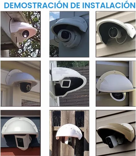 Vista 6 de Juego de 2 cubiertas para cámara de seguridad CCTV para exteriores, cubierta protectora para techo compatible