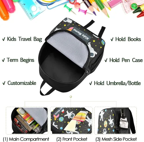 Vista 2 de Naanle Mochila personalizada para niños y niñas, mochila personalizada, Multicolor 34, Mochilas de mochila