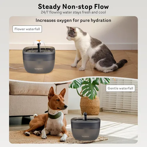Vista 4 de Alimentador automático para gatos y dispensador de agua FW1, dispensador de comida para gatos con cable o batería, temporizador, alimentador