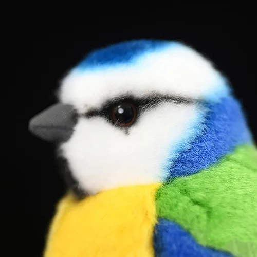 Vista 5 de Tiny Heart Juguete de peluche de pájaro de teta azul de simulación, realista, 5.51 pulgadas, suave y lindo para niños y niñas, regalos