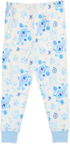 Vista 3 de Blues Clues Pijama de algodón para niños conjunto de ropa de dormir de 2 piezas con pantuflas Cozeez a juego talla 2 a 5 para niños pequeños