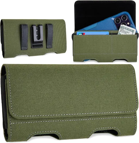 Vista 8 de Mopaclle Funda Tipo Holster de Nylon para Teléfono con Clip para Cinturón para iPhone 17 Pro / 17, iPhone 16 Pro 16, 15 Pro 15, iPhone 14, 14 Pro