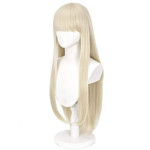 Vista 4 de Lusha Yomoduki Runa Cosplay Pelucas Anime Kakegurui Traje Jugar Pelo Sintético con Casquillo de Peluca Gratis