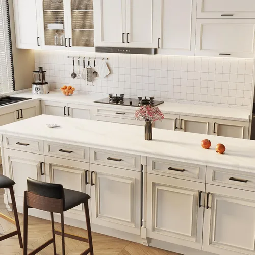 Vista 5 de Goldenwarm LSJ12BK. - Manijas de barra cuadrada para cajón de armario, color negro, herrajes negros modernos LSJ12BK para cocina y baños, manijas