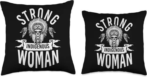 Vista 3 de Pride Nativ American Indigenous Fearless Strong Indigenous Woman - Almohada de almohada nativa americana, 16 x 16 pulgadas, multicolor