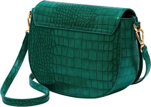 Vista 2 de Cavalli Class TORINO Bolso bandolera mediano de cocodrilo verde para mujer, Verde