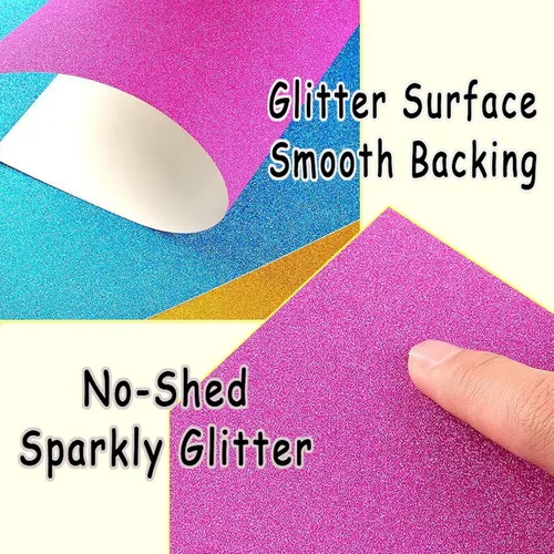 Vista 6 de SALEMAR Papel Cartulina con Purpurina Dorada, Cartulinas Brillantes para Cricut, Papel con Purpurina para Crear Tarjetas de Felicitación, Adornos