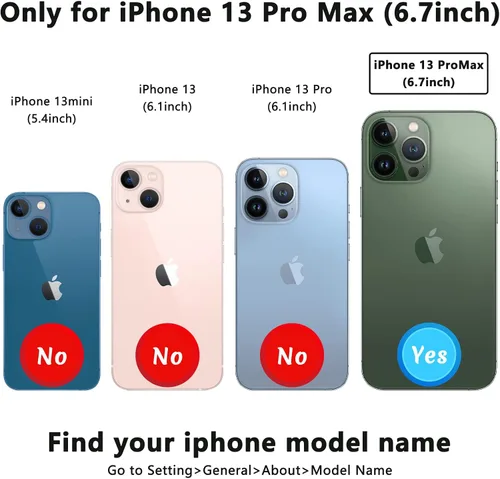 Vista 2 de Funda compatible con iPhone 13 Pro Max con tarjetero y rotación de 360°, soporte de anillo de dedo con función atril, bloqueo RFID, piel sintética