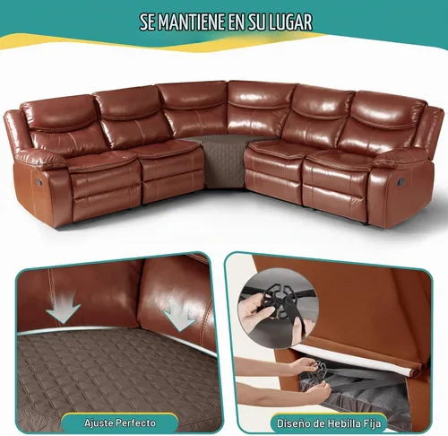 Vista 4 de Ruaozz - Funda impermeable para asiento esquinero, color marrón