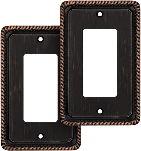 Vista 67 de Henne Bery Rope Edge - Placa decorativa de pared para interruptor (placa lisa, 2 unidades, bronce antiguo)