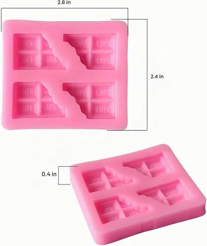 Vista 3 de 2 moldes de silicona para jabón con forma de chocolate, molde de fondant hocolate, decoración de tartas, molde de resina, chocolate, arcilla
