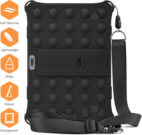 Vista 7 de DETUOSI Winsing 10 - Funda de silicona compatible con Dragon Touch Notepad K10, funda universal para tablet de 10 pulgadas, funda protectora Negro