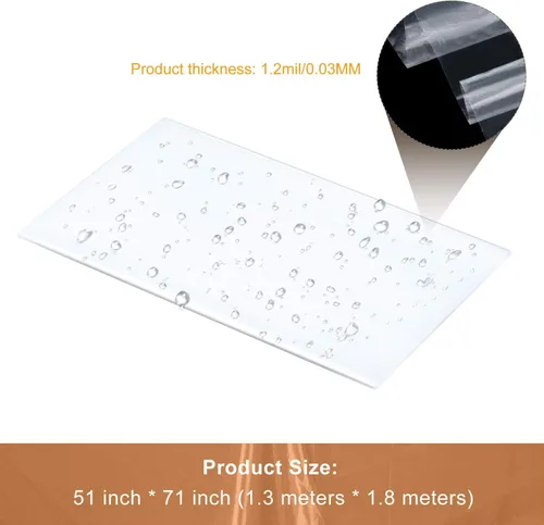 Vista 2 de Boao Mantel de plástico rectangular de plástico transparente de 51 x 71 pulgadas, impermeable, a prueba de aceite, a prueba de derrames, protector